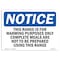 Signmission OSHA Notice, 5" Height, This Range Is For Warming Purposes Only Sign, 7" X 5", Landscape OS-NS-D-57-L-18652 - alternate 1
